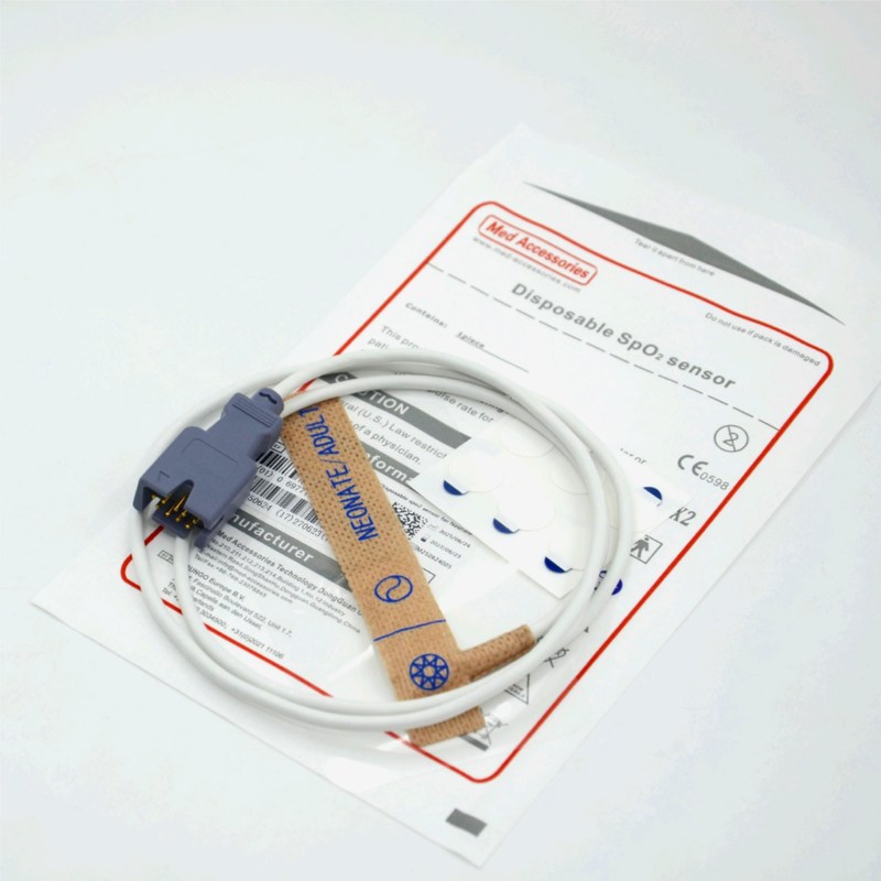 Fornecedor de Acessórios Médicos Compatível com Sensor SpO2 Descartável Masim 2329 Neonatal/Adulto 9 pinos