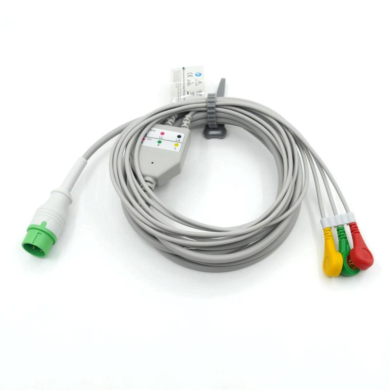 Conector de alta qualidade compatível com Zoncare 3 Cable ECG ECG IEC Snap para acessórios médicos