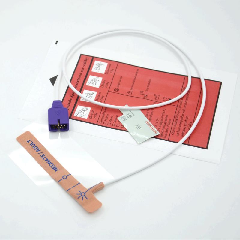 Acessórios Médicos Fornecedor Tecido de alongamento Compativel Nellcor 9pin Sensor de SpO2 descartável para recém-nascidos/adultos