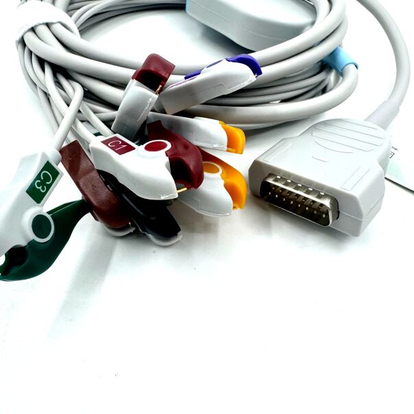 Cabo EKG compatível com acessórios Med, 10 derivações, com extremidade de garra, consumíveis médicos de látex TPU de grau médico, certificação RoHS